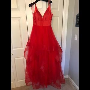 MADISON JAMES red full dress